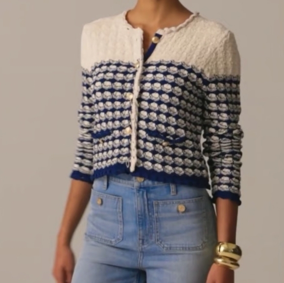 J. Crew Jackets & Blazers - J.Crew Textured Crochet Lady Jacket